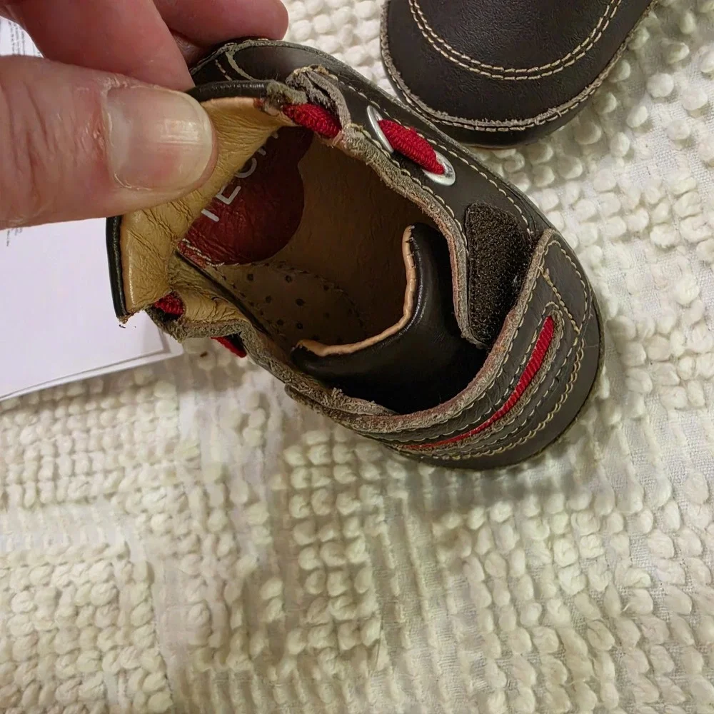 Umi Baby Infant  Brown Leather Shoes Booties US 3.5 Unisex Newborn